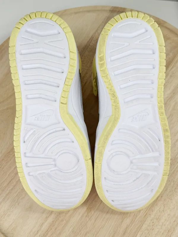 Nike Dunk High Up Sneakers White Citron Lemon‎ Yellow Womens 8 DH3718-105 - Image 8
