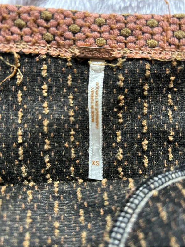 Free People Rust Brown Textured Tie-Shoulder Bustier Tank XS - Image 3