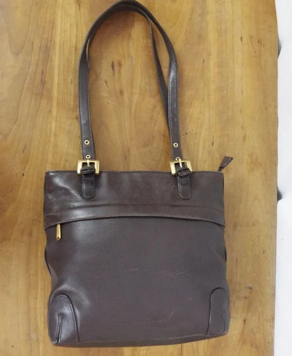 Brown Leather Tote Style Purse - Image 2