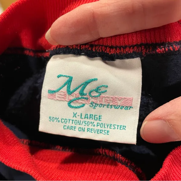 Vintage 80s-90s Grandmas Do It All navy red double neck soft cozy sweatshirt fun - Image 8