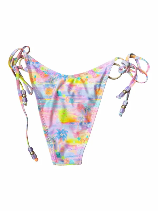 Kulani Kinis Sunset Universe Bikini Set XS O-Ring Halter Tie Side Pastel - Image 6