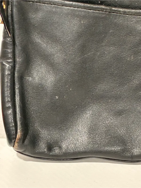 Givenchy Paris Black Soft Genuine Leather Clutch Purse Pouch Gold Hardware - Image 3