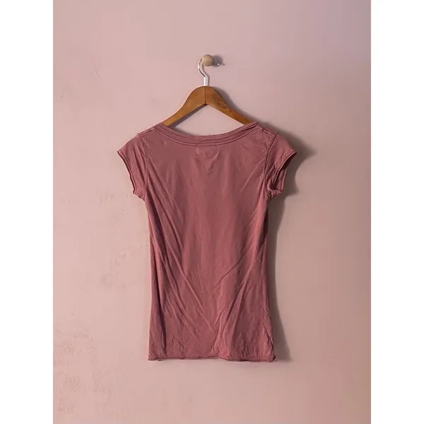 Disney Vintage 2006 Women’s Dusty Rose Pink Mickey Las Vegas V-Neck Tee Size S - Image 2