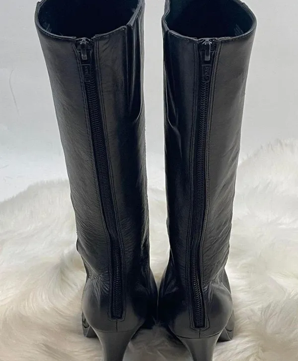 Vintage Boots Leather Mid Calf Boots - Image 3