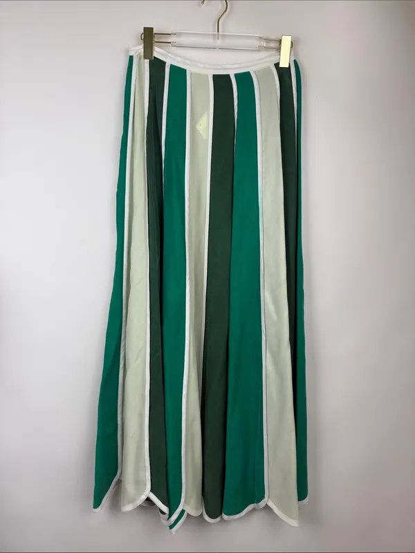 Free People Green & White Stripe Inez Skirt Set Size Small Crop Halter Top - Image 4