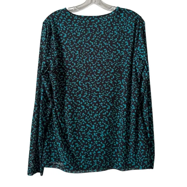 Nine West Women Size Large Long Sleeve Blouse‎ Stretch Lined Career Office City - Image 2