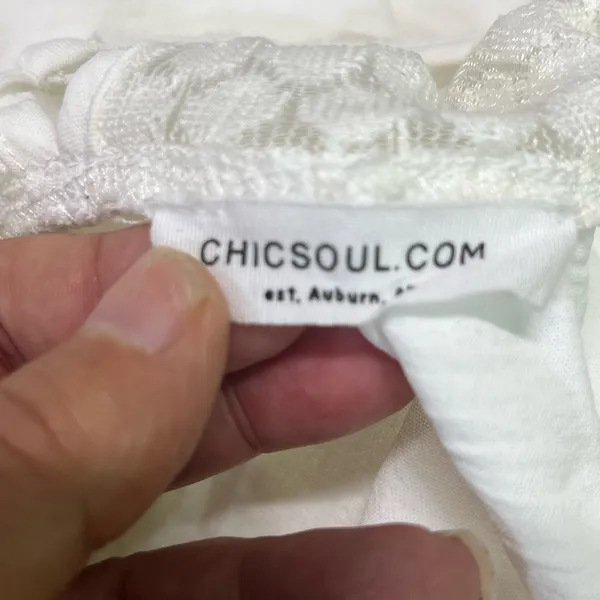 CHIC SOUL COLD SHOULDER BLOUSE 2X‎ WHITE PREOWNED - Image 6