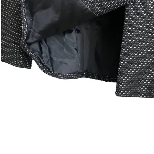 Alex Marie Women Classic Professional Blazer 8 Black White Textured Button Front - Image 7