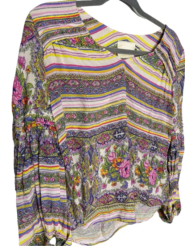 🌸 Maeve by Anthropologie Floral Boho Blouse XS Puff Sleeve Peasant Top‎ 🌸 - Image 4