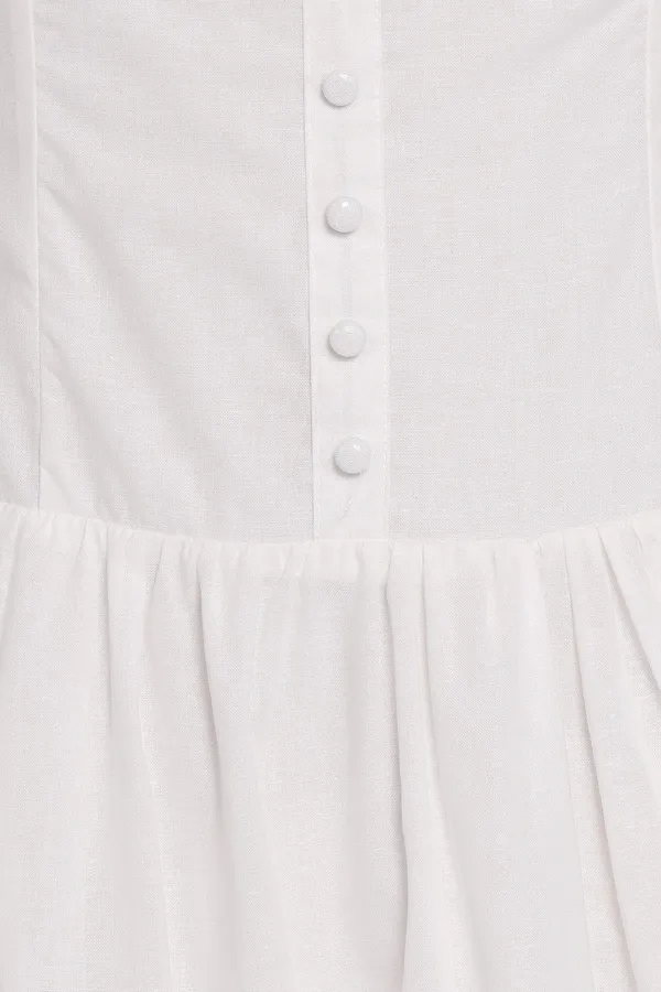 Petal and Pup White Drop Waist Midi Dress - Image 3