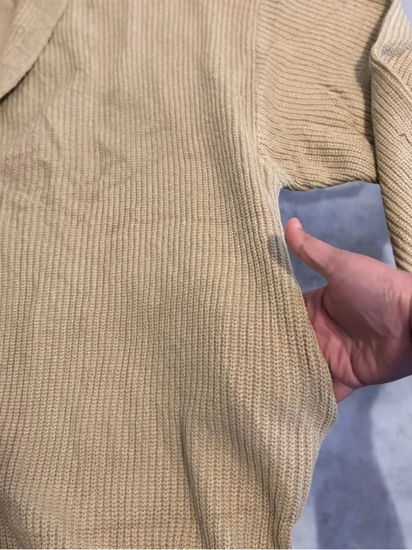 Lightweight Hooded Button-Front Cardigan in Taupe - Image 6