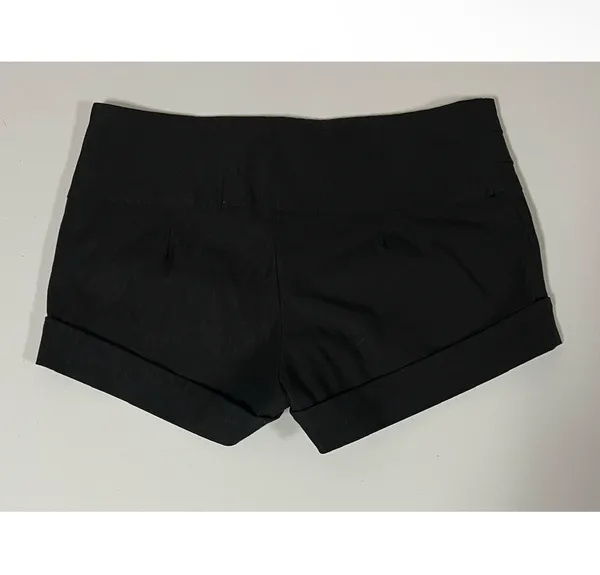 Black Solid Buttoned Cuffed Shorts Bottoms Size XS 🖤 - Image 4