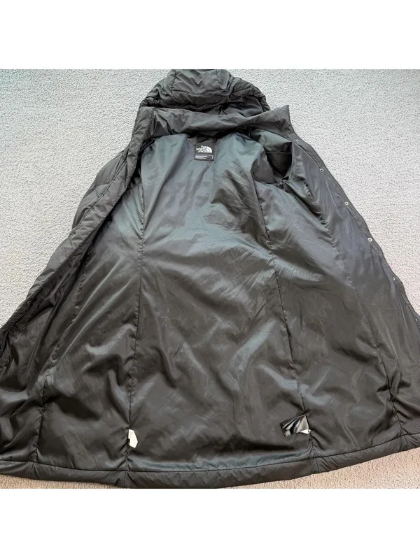 The North Face Women’s Black 550 Down Hooded Long Parka Jacket Coat Small Winter - Image 5
