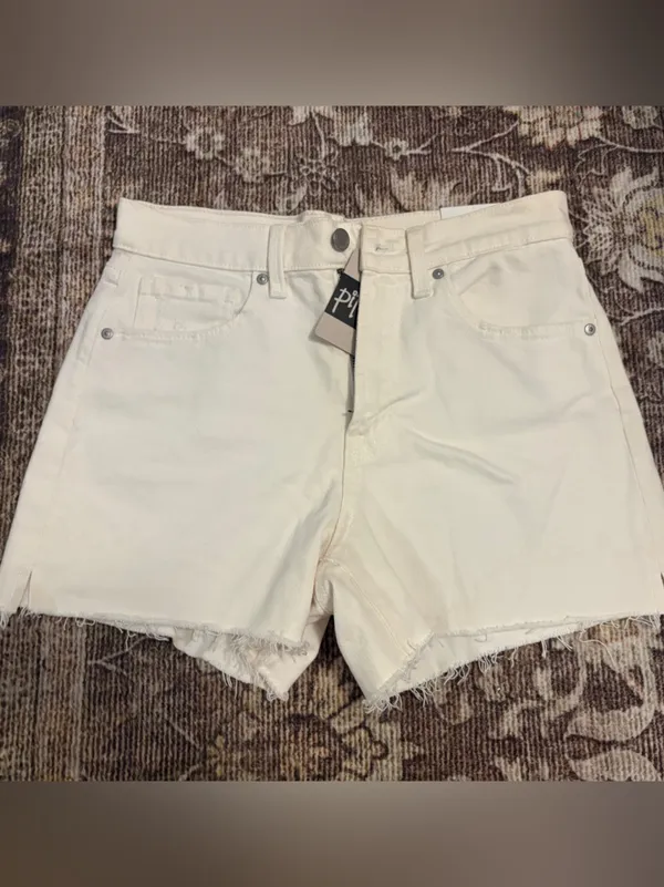 Just Black White High-Rise Denim Shorts - JBD - Image 2
