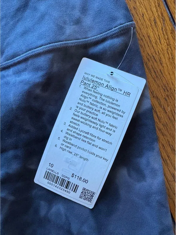 Lululemon Align High Rise 25” Diamond Dye Grey DDPG Size 10 NWT - Image 4