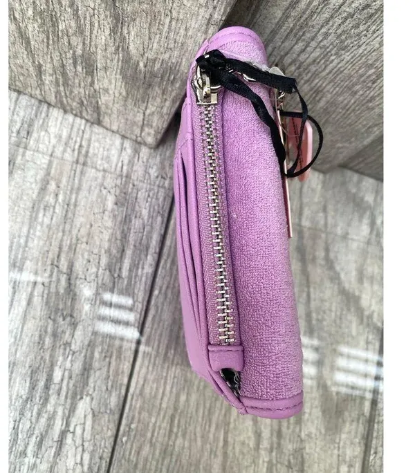 Juicy Couture Violet Velour Trifold Wallet with Heart Keychain-Wing it - Image 3