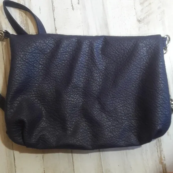 Nine West Dark Purple Leather Clutch Purse Clasp Bag Handbag - Image 4