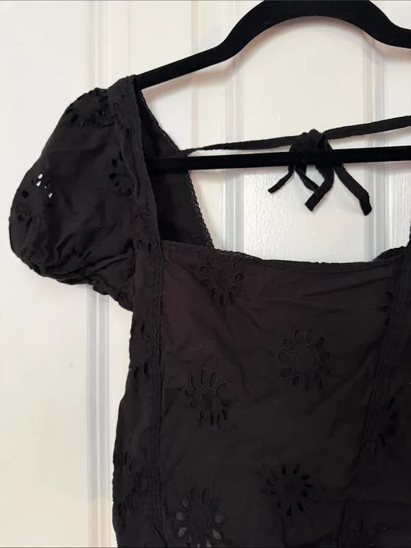 Roller Rabbit Eyelet Kayla Puff Sleeve Blouse Top XXS - Image 3