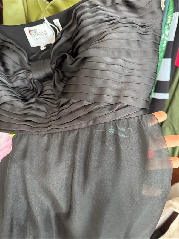 One33 Social Chiffon Strapless Gown Black Size 6 - Image 4