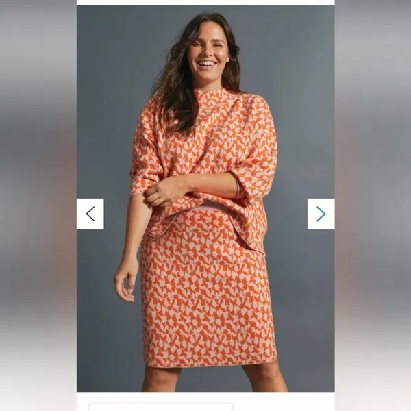 Anthropologie Maeve Anja Sweater Midi Skirt‎ Women’s Small Houndstooth Skirt Set - Image 2