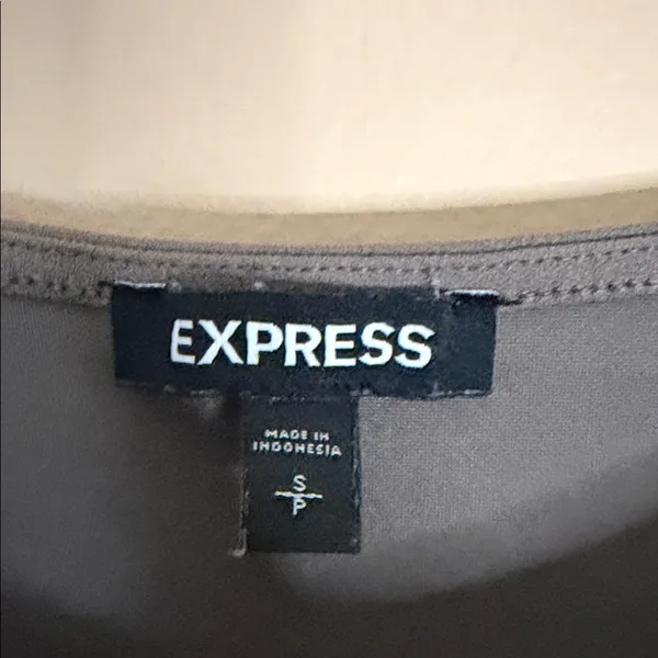 Express Taupe Gray Long Sleeve Crewneck Bodysuit - Image 2