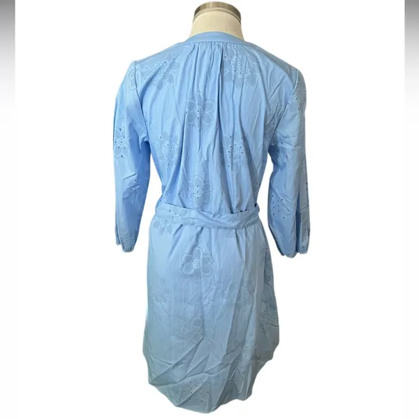 Cynthia Rowley Rubber Embroidery Blue Summer 3/4 Sleeve Mini Dress Size S NWOT - Image 11
