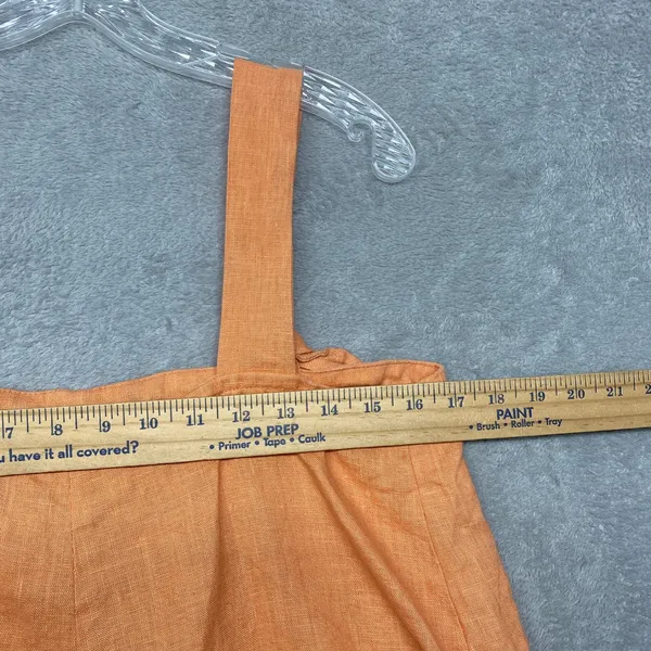 Back Beat Co Top Womens Small Linen Orange Crop Tank Top O Ring Straps - Image 4