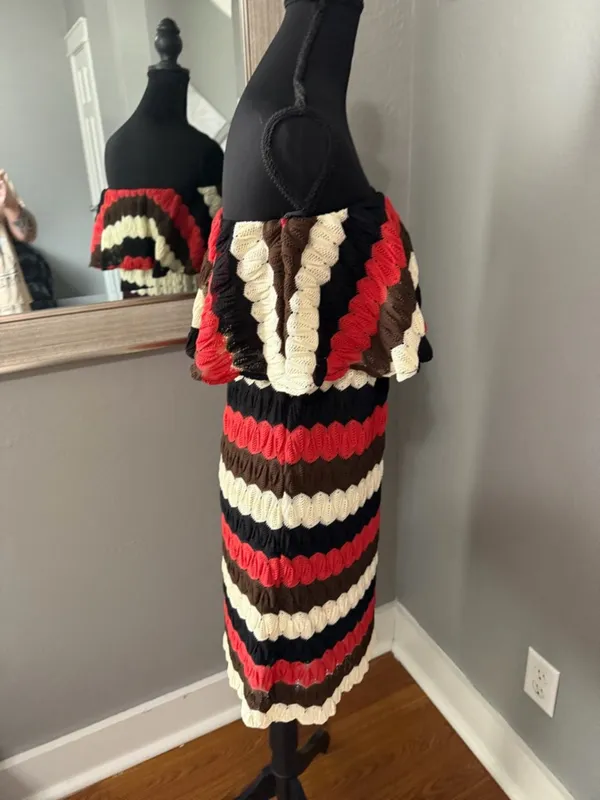 Judith March Y2K strapless multicolored crochet Mini dress size small. - Image 5