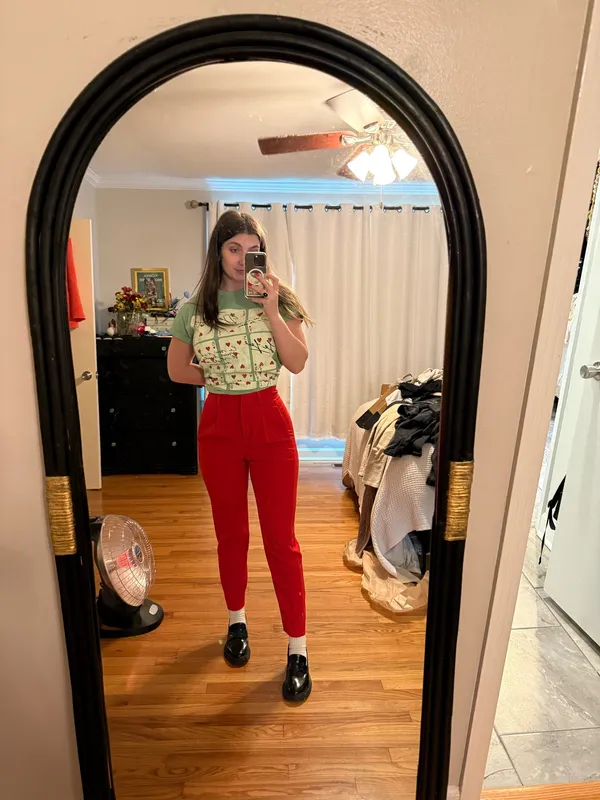 Express High Waisted Red Pants - Image 6