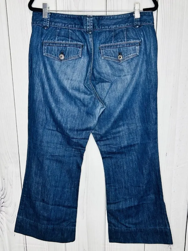 Ann Taylor Loft Curvy Flare Trouser Jeans Womens Sz 12 (32x27) Blue Mid-Rise - Image 4