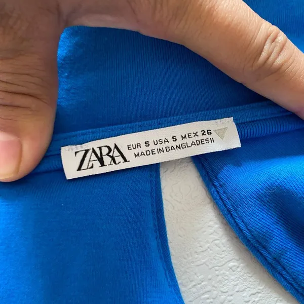 Zara Blue Halter Top Size Small Plunge Neck Y2K Going Out Top - Image 4