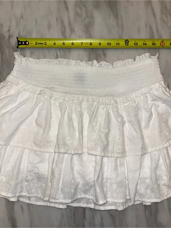 NWOT Wild Fable White Eyelet Ruffle Skort Smocked Waist L - Image 3