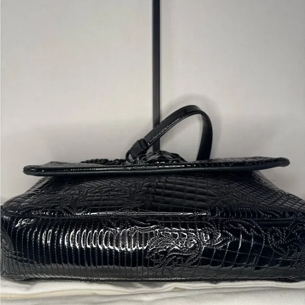 Versace Black Vanitas Medusa Patent Leather Shoulder Bag - Image 8