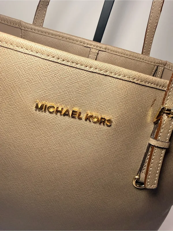 Michael Kors Saffiano Leather Tote – Taupe / Greige - Image 11