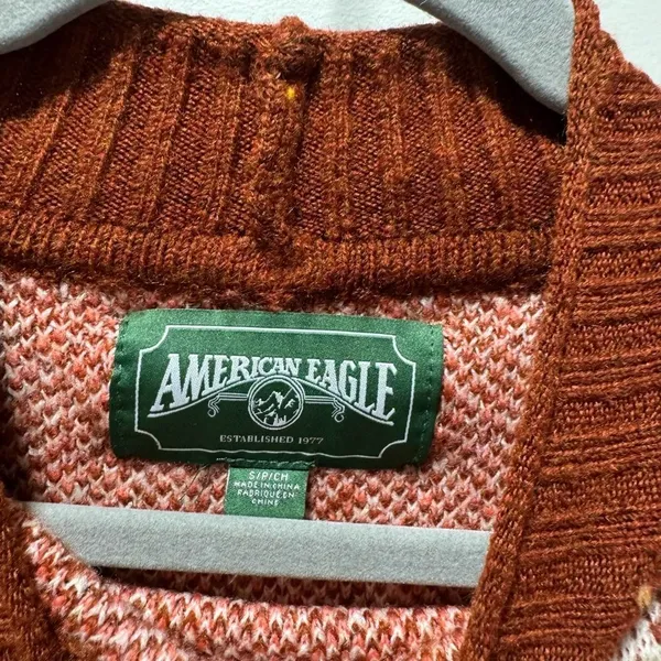 American Eagle Mock Neck Christmas Sweater Size S - Image 6