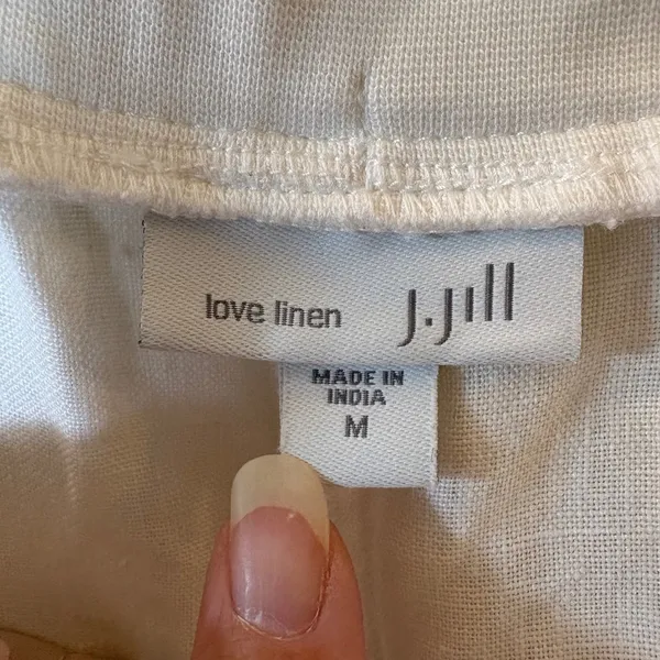 J.‎ Jill Love Linen White Straight Leg Pull On Pants Size Medium - Image 6