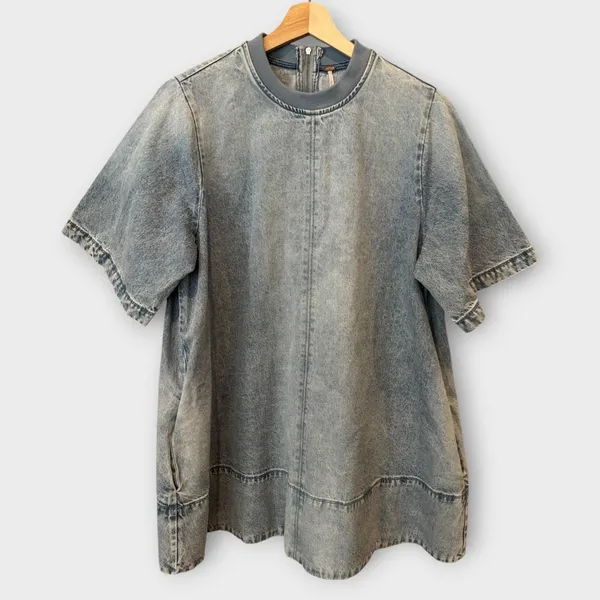 Free People Harlow Denim Minidress Size Small - Image 5