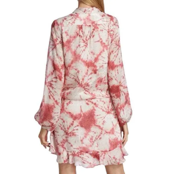 Rococo Sand Ava Rosewood Tie Dye Print Faux Wrap - Image 2