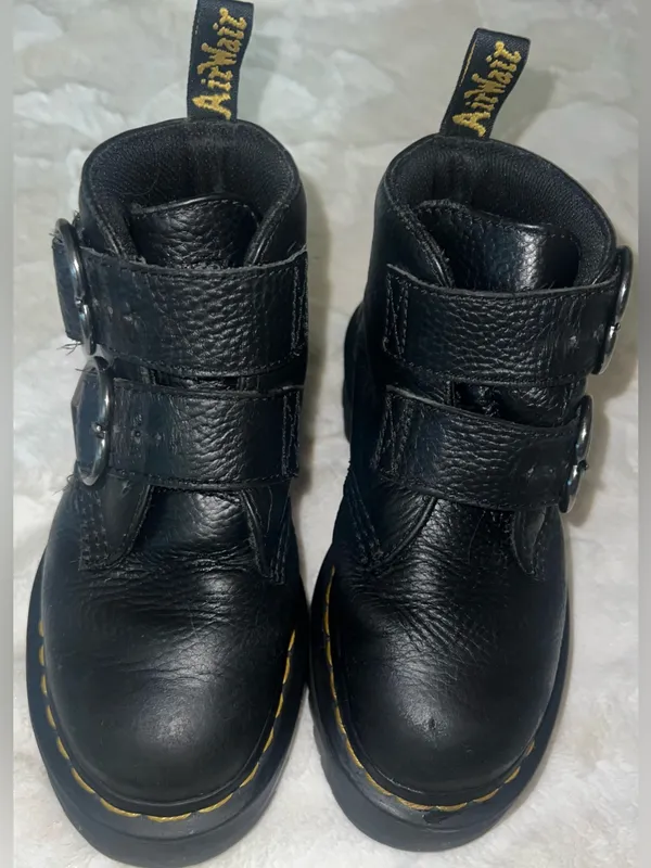 Dr. Martens Devon Heart Leather Platform boots goth emo baby bat women’s 5 alt - Image 4