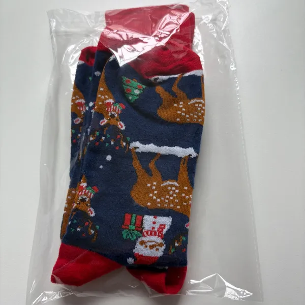 Christmas Winter Reindeers Crew‎ Socks - NEW in Bag. - Image 2