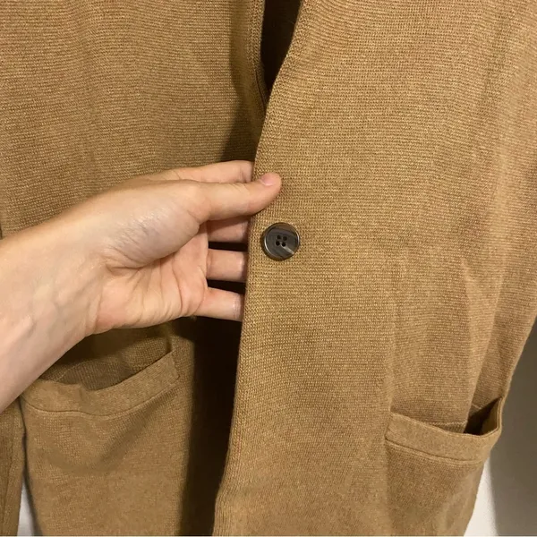 J. Crew Tan Single Button Sweater Blazer size Small - Image 4
