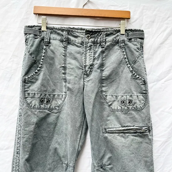 Free People | We The Free Cargo Pants Grommet Utility Size 10 Gray Hiking - Image 3