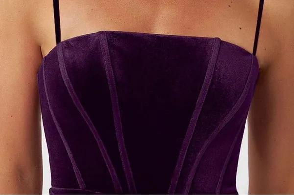 Azazie Larisa velvet strapless floor length dress Grape Size A6 4-6 - Image 10