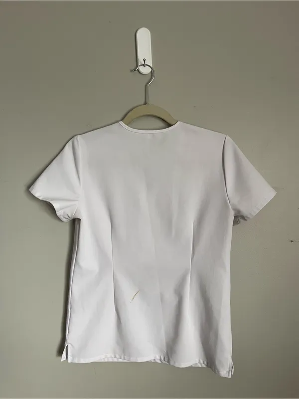FIGS White V-Neck Scrub Top Sz XS - Image 4