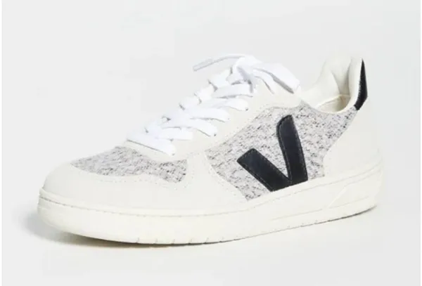 Veja V-10 Flannel Sneakers Snow/Black Size EU 37 US 6 - Image 2