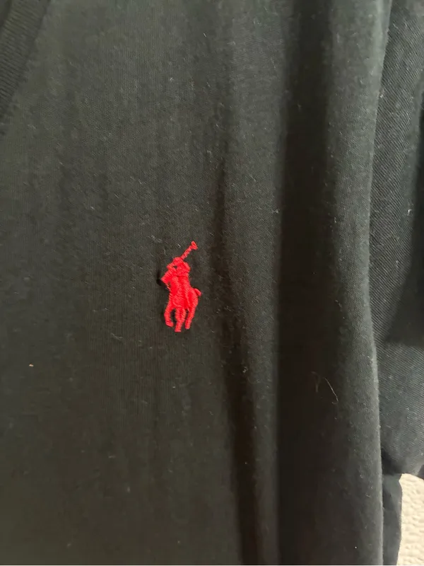 Polo by Ralph Lauren Black V-Neck Tee with Red Pony XL - Image 2