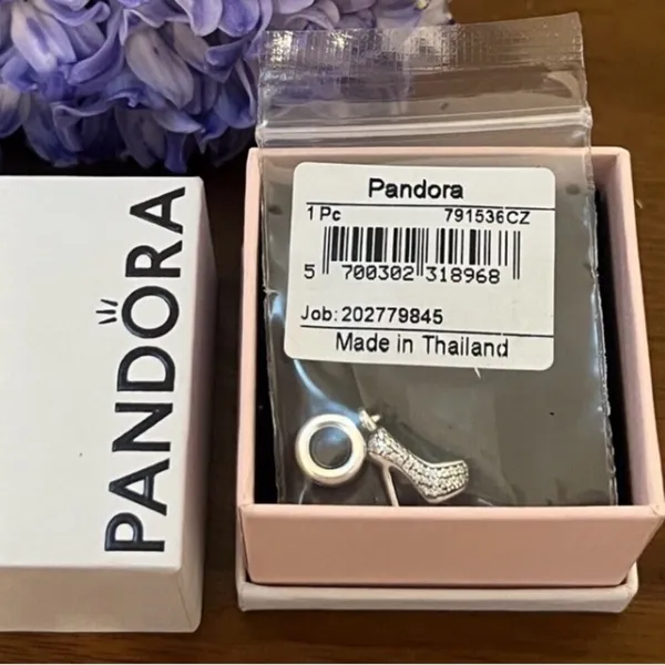 Authentic Pandora Pave Stiletto Shoe Dangle Charm Jewelry S925 ALE NEW - Image 2