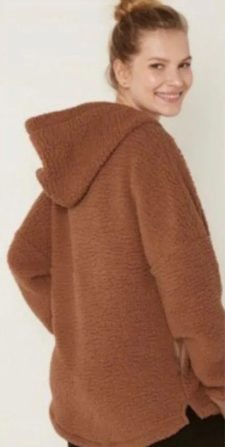 Vs pink plush hoodie Brown Size M - Image 2