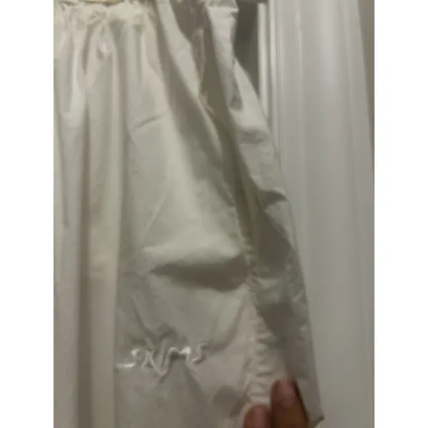 SKIMS Pajama Pants Size 3X White Poplin Sleep Elastic Waist Pockets Lounge Cozy - Image 2