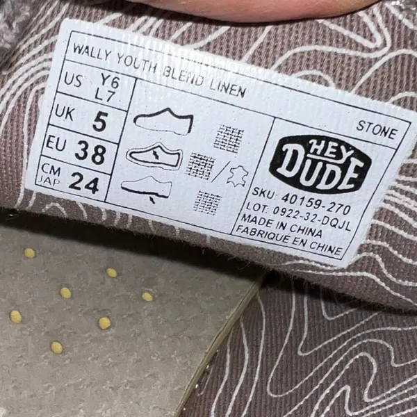 Hey Dude Wally Linen Blend Comfort Shoes Slip On Women’s Size 7 Stone Gray - Image 7